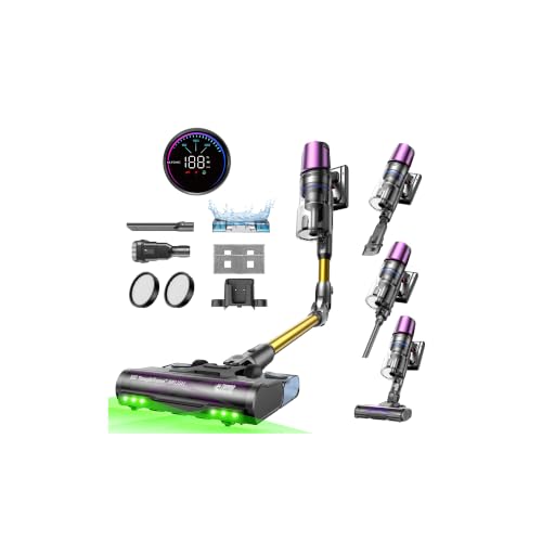 40,00€ Coupon! Ultenic Akku Staubsauger mit Wischfunktion, 60KPa/580W/60Mins, Staubsauger Kabellos mit 230ml abnehmbarem Tank, 65cm Flexibles Biegegelenk, Anti-Tangle Bürste, Staubbehälter-Schaber für Tierhaare