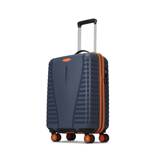 Aristocrat Airpro Max 8-Wheel Cabin, Hard Case Trolley Bag, Spanish Blue | Durable Polypropylene Case, Lightweight, Combination Lock, Sturdy Zipper, C