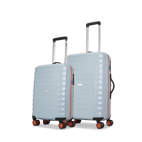 Aristocrat Altitude Set of 2 (Cabin+Medium) Trolley Bags, Surf Spray | 8-Wheels, Polypropylene Case, Spacious, Combination Lock, Sturdy Zipper, Lightw