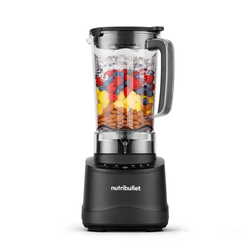 (-38%) nutribullet Power Core™ Blender – Standmixer mit 2,1L XL-Krug, Smoothie Maker & Eiscrusher, 3 Geschwindigkeiten und Pulse-Funktion, Smoothie-Programm, 1200W, Schwarz (NBF430MB)