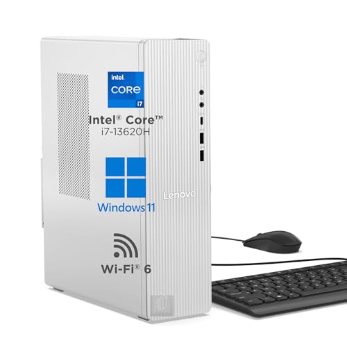 Lenovo IdeaCentre Tower 13th Gen Core i7-13620H (32GB RAM/1TB SSD/Windows 11/WiFi 6/Bluetooth 5.2/USB Calliope Keyboard & Mouse,Black/Grey), 90XW0097I