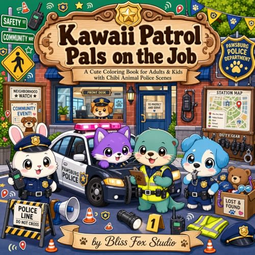 Kawaii Patrol Pals on the Job coloring book cover