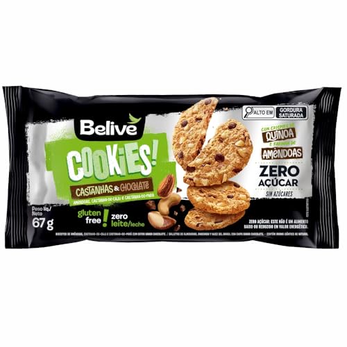Cookies BeLive Sabor Castanha de Caju (Sem Açúcar/Sem Glúten/Sem Leite) 67g