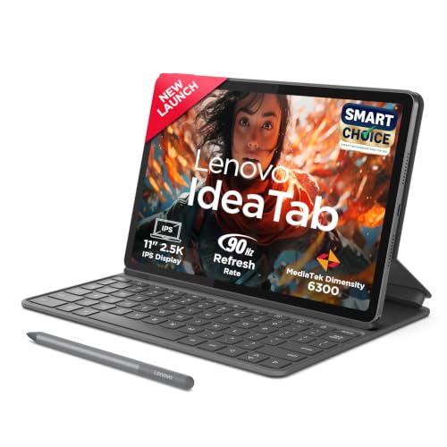 Lenovo Idea Tab (Smartchoice) with Folio Keyboard + Tab Pen | Wi-Fi + 5G |11" Display, 2.5K Resolution, 90Hz Refresh|8GB RAM, 256GB ROM| MediaTek Dime
