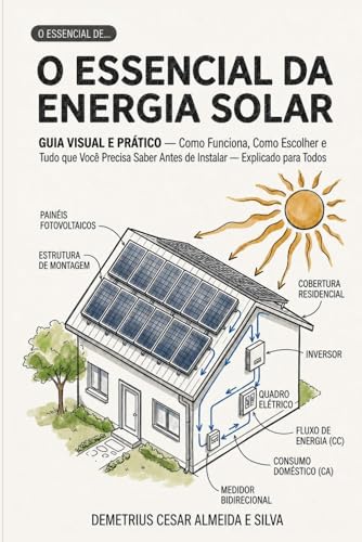 O ESSENCIAL DA ENERGIA SOLAR: Guia Visual e Prático - Como Funciona, Como Escolher e Tudo que Você Precisa Saber Antes de Instalar — Explicado para Todos (Portuguese Edition)
