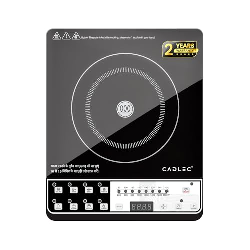 CookMaster 2000W Induction Cooktop | 8 Cooking Modes, Auto Shut-Off, Over-Heat Protection, LED Display, BIS Approved, 2-Year Warranty | Black