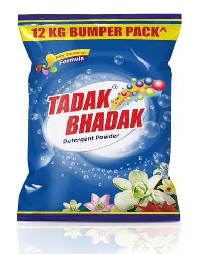 Tadak Bhadak Detergent Powder, 12 kg Bumper Pack - All in One Formula