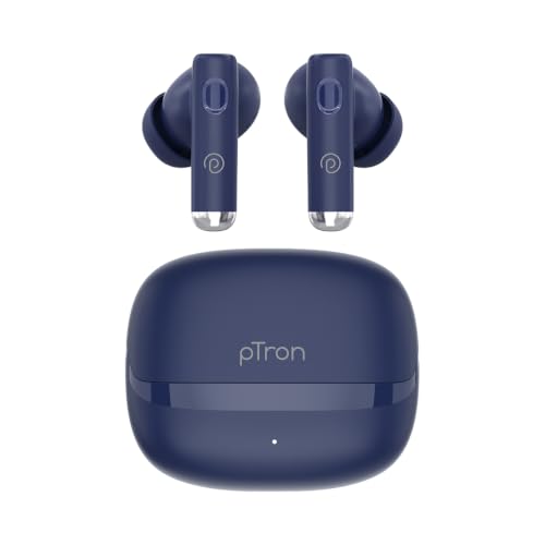 pTron Bassbuds Encore in-Ear TWS Ear Buds w/ 50Hrs Playtime, Custom EQ, Mobile App, 13mm Drivers, Pristine Sound, BTv6.0 Headphones, Touch Control, Vo