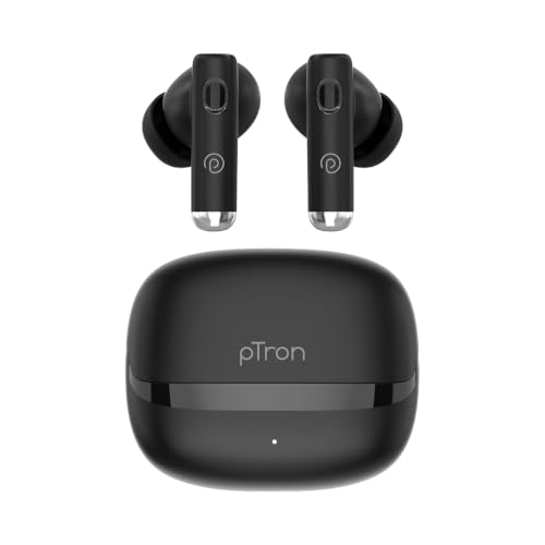 pTron Bassbuds Encore in-Ear TWS Ear Buds w/ 50Hrs Playtime, Custom EQ, Mobile App, 13mm Drivers, Pristine Sound, BTv6.0 Headphones, Touch Control, Vo