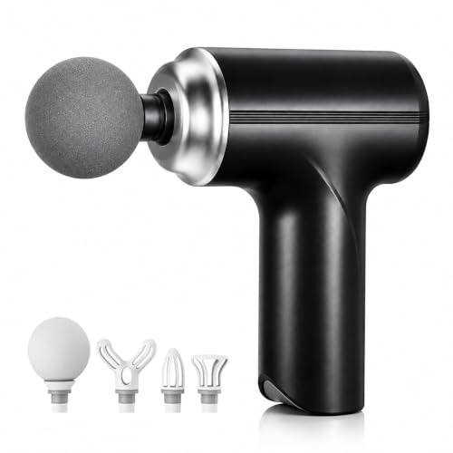Bouncefit MG-203 Portable Handheld Electric Massage Gun | Body Massager for Pain Relief | Massage Gun for Back, Leg & Full Body | 4 Speed Modes | Long
