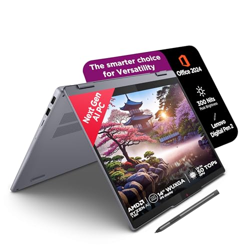 Lenovo IdeaPad 5 2-in-1 AMD Ryzen AI 7 350 (16GB RAM/512GB SSD/14 (35.5cm)/WUXGA IPS/Copilot+PC/Windows 11/Office 2024/Lenovo Digital Pen 2/1Yr ADP/Gr