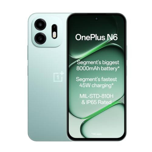 OnePlus N6 | 4GB+128GB | Fresh Mint | Segment's Biggest 8000mAh Battery | Segment's Fastest 45W Charging | 48-Month Smoothness | Smooth 120Hz Display 
