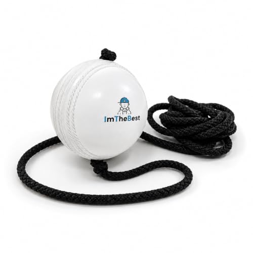 ImTheBest PVC White Hanging Cricket Ball for Practice/Training (1 Piece) for Boys, Girls, Kids Home Practice Balls Ideal for Indoor & Outdoor Batting,