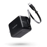 エレコム 充電器 急速充電 Type-C USB-C USB PD PPS対応 45W ケーブル一体型 巻き取り式 0.64m GaN 2ポート PSE認証 ノートPC対応 スマホ コンパクト ブラック EC-AC12945BK