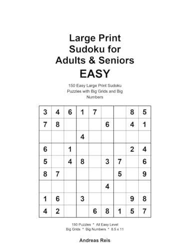 Large Print Sudoku for Adults & Seniors – paperback on Amazon