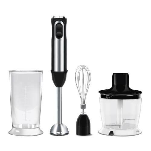 Wipro Elato FMB 204 Hand Blender with Chopper and Whisk|Powerful 200 Watt Copper Motor With Rust Free Steel Arm|3 in1 Multi-functional Mode|Four In On
