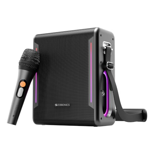ZEBRONICS Axon 150 Portable Bluetooth Speaker, 100W RMS, Built-in Power Bank, Zeb AcoustiMax DSP, Dual Passive Radiators, Up to 7h Playback, RGB Light