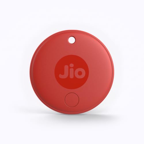 JioTag (2nd Generation) (Red) - Android or iOS Compatible IP64 Rated Worldwide Item Finder for Keys, Wallets, Luggage, Gadgets and More |1+1 Year Batt