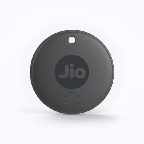 JioTag (2nd Generation) (Grey) - Android or iOS Compatible IP64 Rated Worldwide Item Finder for Keys, Wallets, Luggage, Gadge