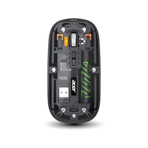 Acer Clearview Wireless Mouse, Dual Mode Bluetooth 5.2 & 2.4GHz, Rechargeable 500mAh Battery, RGB Lighting, 3200 DPI Adjustable, Silent Portable Mouse