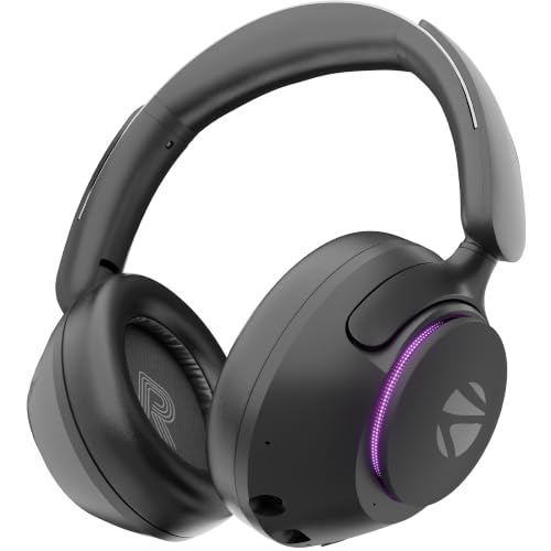 Zebronics Envy Pro ANC Wireless Headphones, BT v6.0 + Type-C Dongle, 40mm Drivers, Up to 40h Playback, App Support, Gaming Mode, ENC, 3 EQ Modes, RGB,