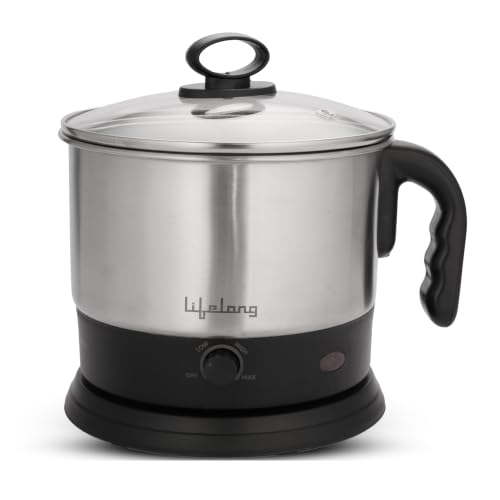 Lifelong Electric Multi Kettle | Multifunction Cooker Kettle 1.5L | Boiling Milk, Eggs, Maggi, Soup & Noodles | 600W Stainless Steel Body, Fast Heatin