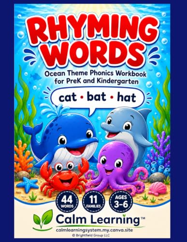 Ocean Rhyming Words Workbook cover