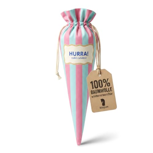(-28%) Rössler Schultüte Mädchen Pink/Türkis, Baumwolle