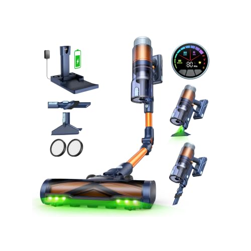 10,00€ Coupon! FAMIVAC Akku Staubsauger Kabellos 70kPa/80Min mit Ladestation & Knickrohr