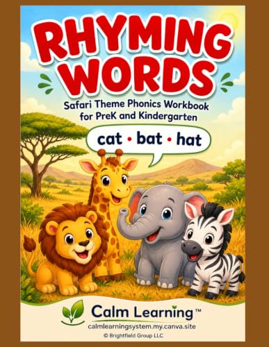 Safari Rhyming Words Workbook cover
