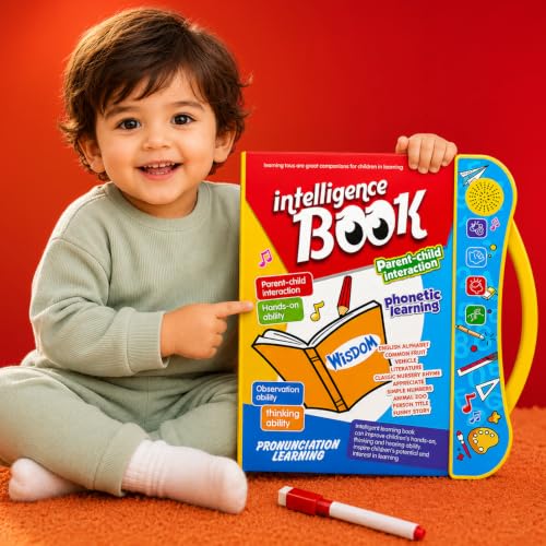 Lifelong IntelliPlay Book for Kids | Intelligent Book with Alphabets, Numbers, Shapes & Phonics | Interactive Sound Book with Marker | Screen Free Lea