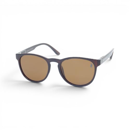Óculos de Sol Redondo Unissex Polo London Club® Polarizado UV400 Case Couro ECO