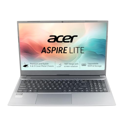 Acer Aspire Lite, AMD Ryzen 3-5400U, 8GB RAM/256GB SSD, Full HD IPS, 15.6"/39.62 cm, Windows 11 Home, Steel Gray, 1.59 KG, AL15-41, Metal Body, Premiu