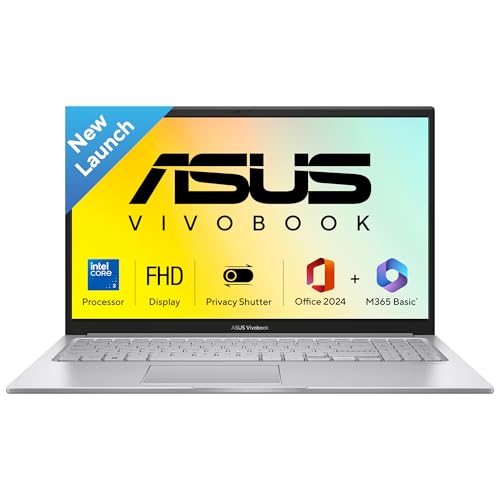 ASUS Vivobook 15 (2026),Intel Core 3 100U,(i3-14th Gen),Intel iGPU,8GB RAM,512GB SSD,FHD,15.6"(39.6 cm),Windows 11,M365 Basic(1Y),Office 2024,Cool Sil