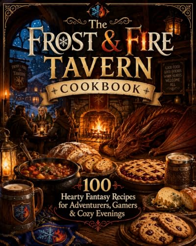 Cover of Frost and Fire Tavern Cook Book: 100 Hearty Fantasy Recipes for Adventurers, Gamers & Cozy Evenings