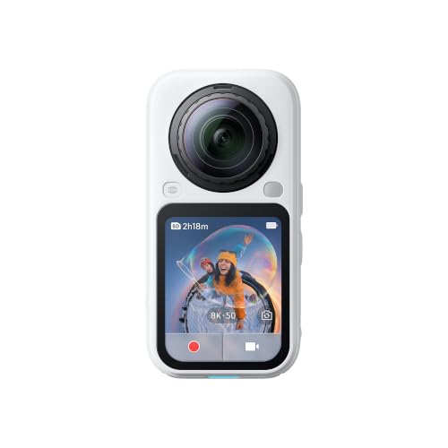 Insta360 X6-8K 360 Camera with 1/1.1'' Sensors | Action Camera, Dual Custom Square 1/1.1" Sensors, Triple AI Chip, Replaceable Lens 2.0, 140 Minutes 8
