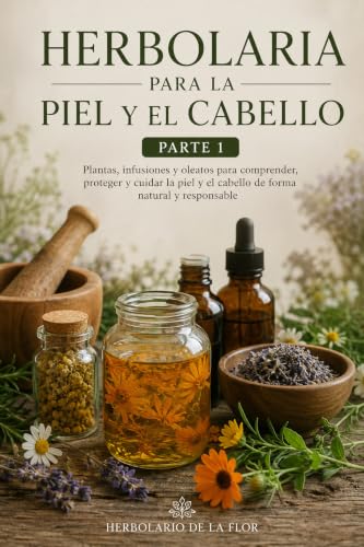 Portada de Herbolaria para la Piel y el Cabello — Parte 1: Plantas, infusiones y oleatos para comprender, proteger y cuidar la piel y el cabello de forma natural ... natural, guía práctica y segura nº 7) eBook : de la Flor, Herbolario