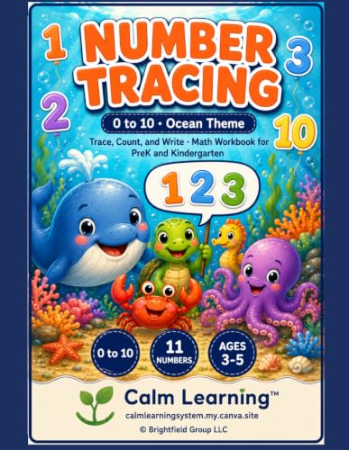Ocean Number Tracing 0-10 cover