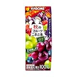 カゴメ 秋のフルーツこれ一本 ぶどう＆ミックスベリーブレンド リーフパック200ml紙パック×24本（季節限定品 砂糖不使用 ビタミンC・B2・E ８種類の果実）