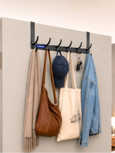BOXJOY 12 Hook Over The Door Hanger | Wall Hanging Metal Hook Cloth Hangers Strong Hooks Without Drill Clothes Organiser | Dress Stand Shirt Towel Hom