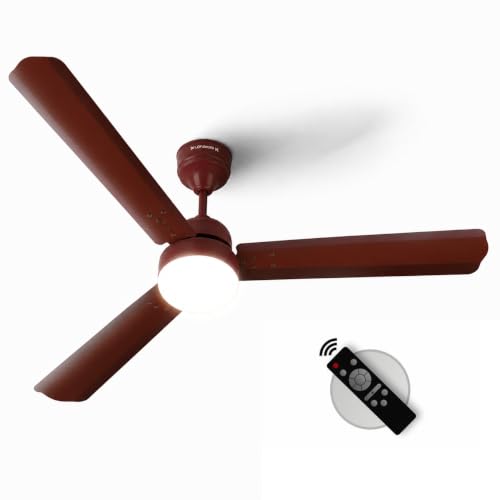 LONGWAY Luminair 1200 mm BLDC Ceiling Fan with Remote Control & LED Light | BEE 5 Star Rated Energy Efficient | Ultra High Speed 3 Blade Anti-Dust Dec