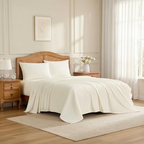 Laura Ashley - Jogo de lençol King percal de algodão com fronhas, bolso