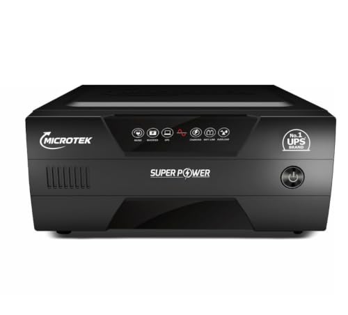 Microtek Super Power NEW 1100 12V Pure Digital Wave Inverter | 950VA/770W Home UPS Inverter | Compatible with 80Ah-250Ah Tubular, Flat Plate, SMF & Li