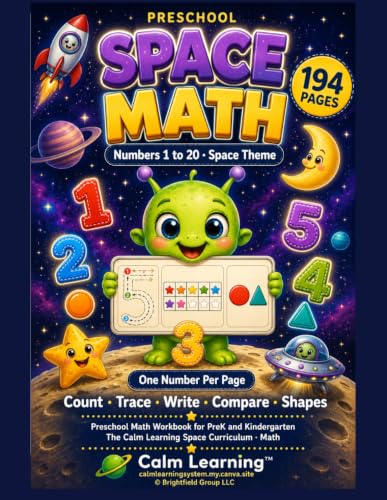 Space Math Workbook (Numbers 1-20) cover