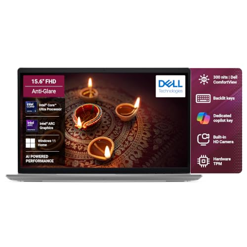 Dell 15 AI Powered Laptop, Intel® Core™ Ultra 5 225U Processor, 16GB:512GB, 15.6" (39.62cm) FHD 300nits Display, (Dell 15), Backlit Keyboard + AI Copi