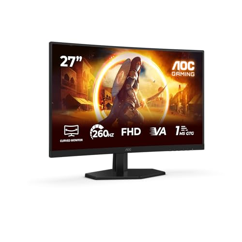 (-16%) AOC C27G42ZEP 27 Zoll Curved, FHD Gaming Monitor, 260Hz (OC, Native 240Hz), Fast VA Panel, 1ms GtG, Adaptive Sync, HDR10, FreeSync Prem., (1920x1080 HDMI 1x 2.0 DP 1x 1.4) Schwarz