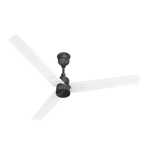 Polycab Wizzy Plus BLDC 1200mm 5-Star, Remote Ceiling fan for Living Room| 55% Energy Saving, High Air Delivery | 3+1 yr Warranty【Matt White Black】