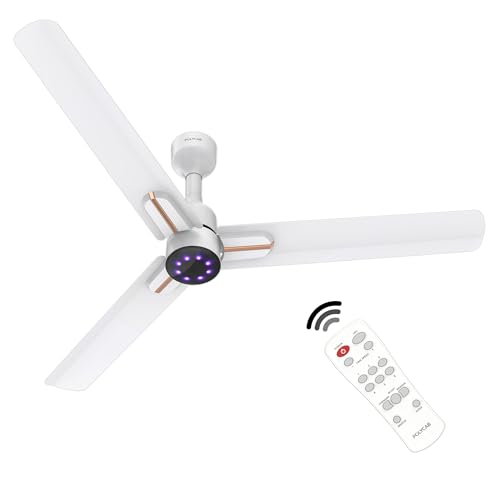 Polycab Wizzy Neo LED 1200mm BLDC Ceiling Fan with remote| BEE 5 Star Rated, Higher Air Delivery| LED Indicator,Sleep and Breeze Mode |3 Years Warrant