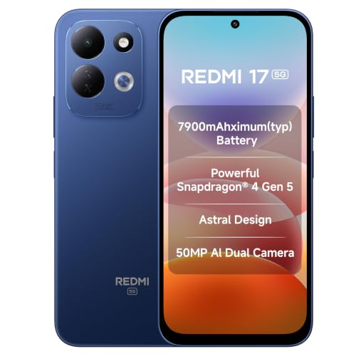 Redmi 17 5G (Endless Blue, 6GB RAM, 128GB ROM) | 7900mAh Battery + 45W Fast Charging | 6.9" 120Hz Adaptive Display | Snapdragon 4 Gen 5 | 50MP Dual AI
