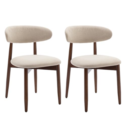 (-15%) COLAMY Esszimmerstühle 2er Set, Moderne Küchenstühle Gepolstert, Polsternder Stühle Esszimmer mit Rückenlehne, Stoff Dining Chairs mit Back und Holzbeinen für Esszimmer, Küche, Restaurant, Beige